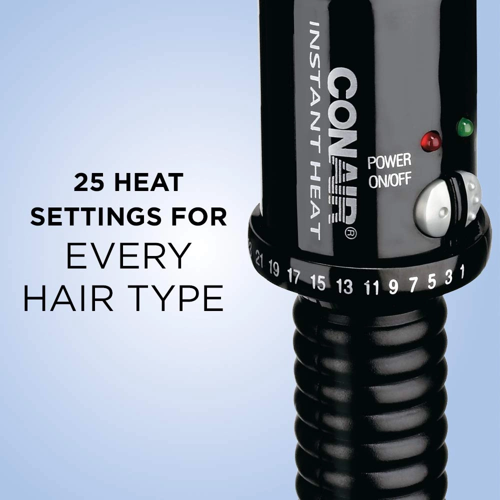 Instant Heat Curling Iron Brush - 1 1/4-Inch Black 4 Count