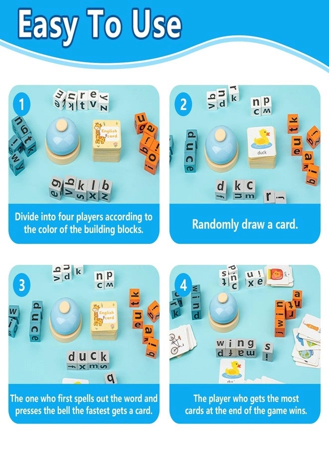 Face Changing Building Block Word Spelling Game - 3+ 2 pieces