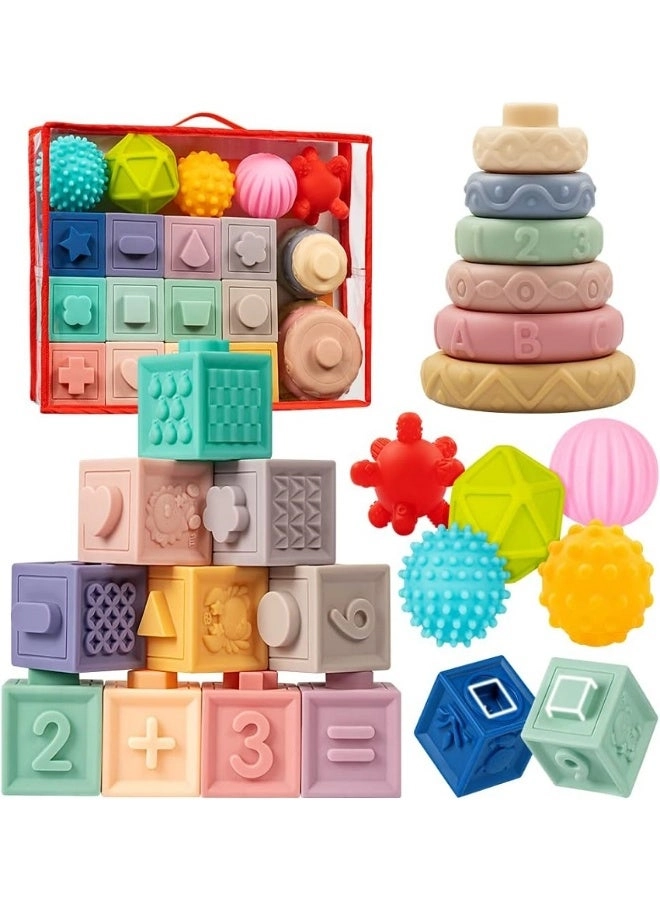 SUZZ Stacking Building Blocks - 6-12 months 24 pieces