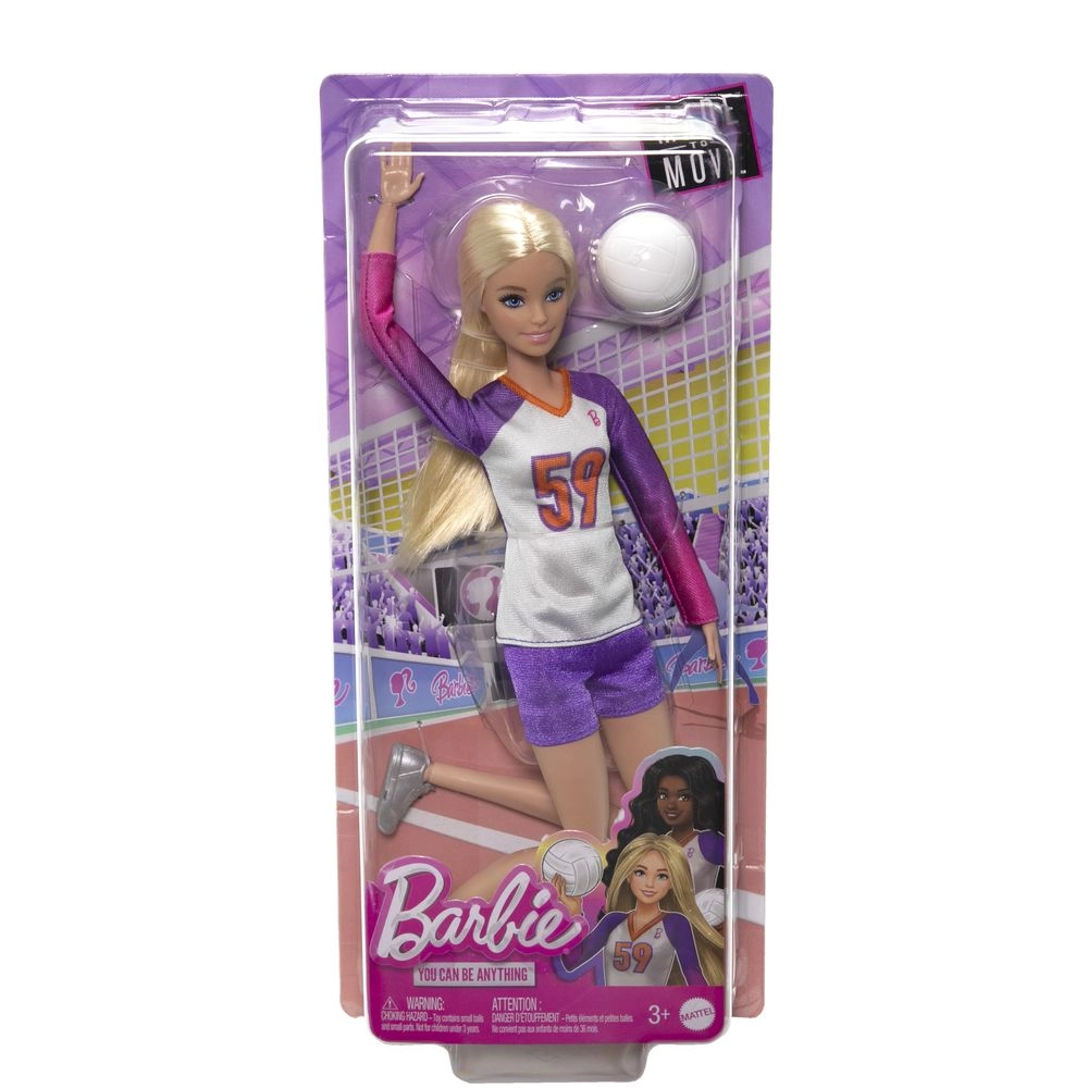 Barbie You Can Be Anything Volleyball Doll - Made to Move 22 joints Ages 3+