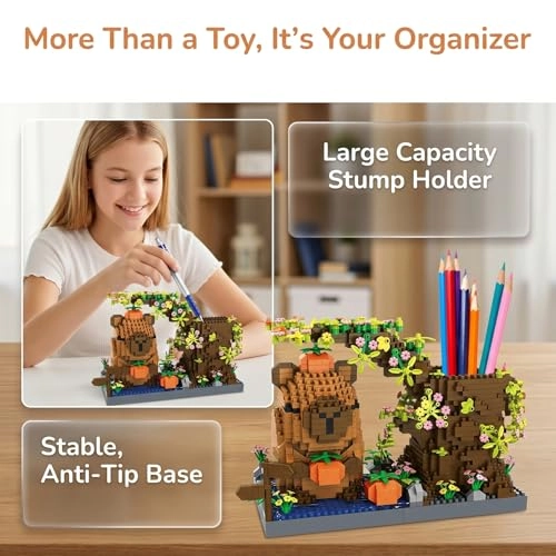 Capybara building blocks pen holder - Capybara 1100pcs
