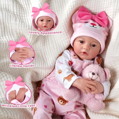 Reborn Baby Doll - 17 Inch Fabric Body Ages 3+