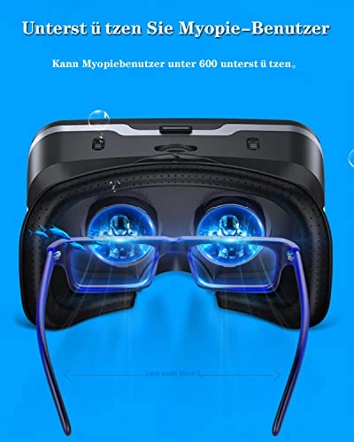 3D Virtual Reality Headset - 4.7-7.2 Android/iOS Black