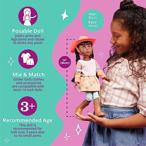 Jolie Poseable Equestrian Doll - 14" Brown Hair Green Eyes Ages 3+