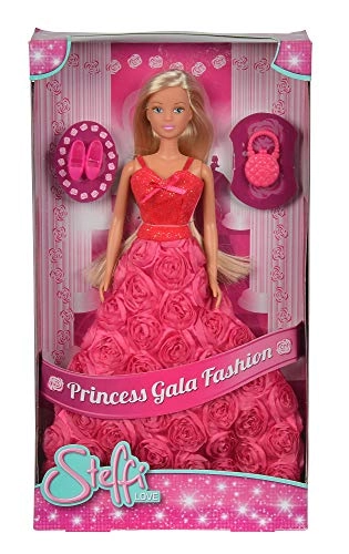Steffi Love Princess Gala Fashion Doll - 29 cm Rose-embroidered dress Ages 3+