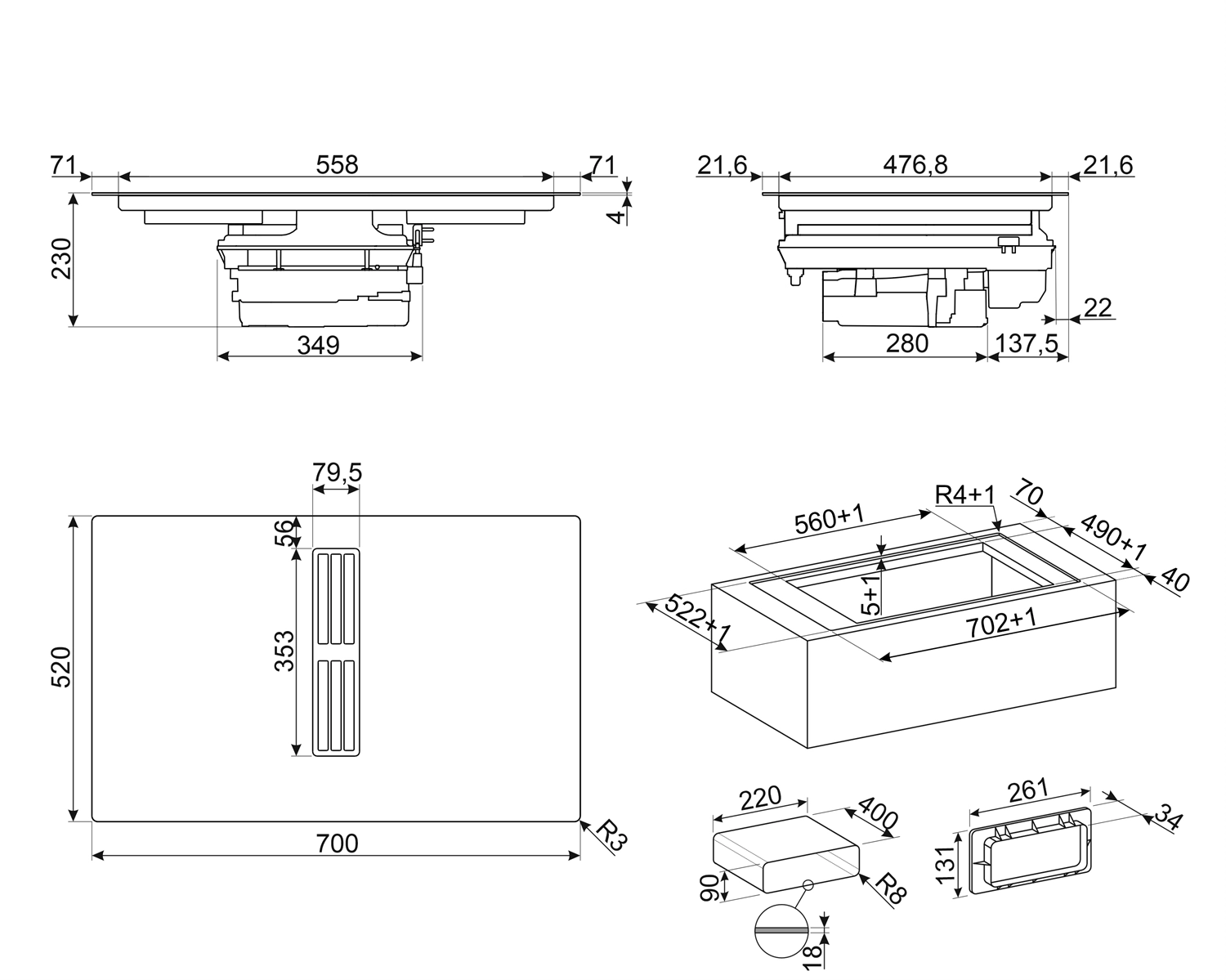 Universale Aesthetic HOBD472D2 Induction hob
