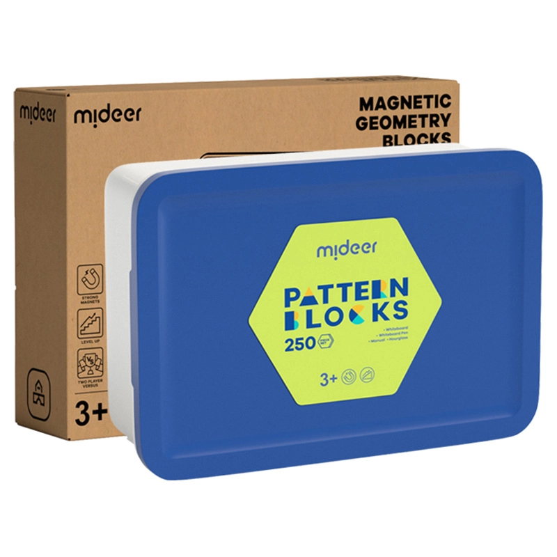 Magnetic Wooden Geometry Blocks - 250pcs