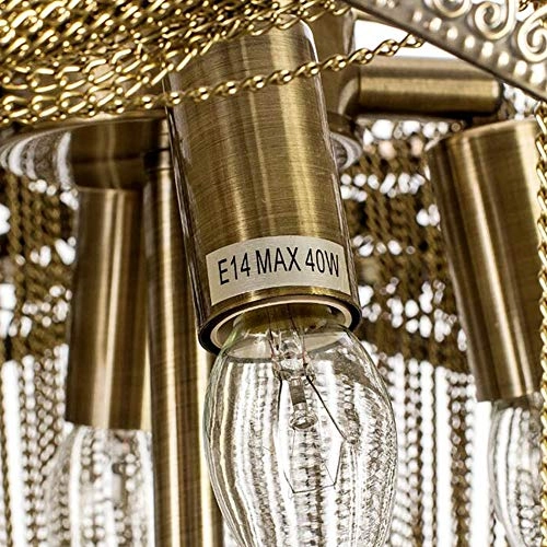 E14 Nordic Art Tassel Chandelier - Cyan bronze 50*80cm