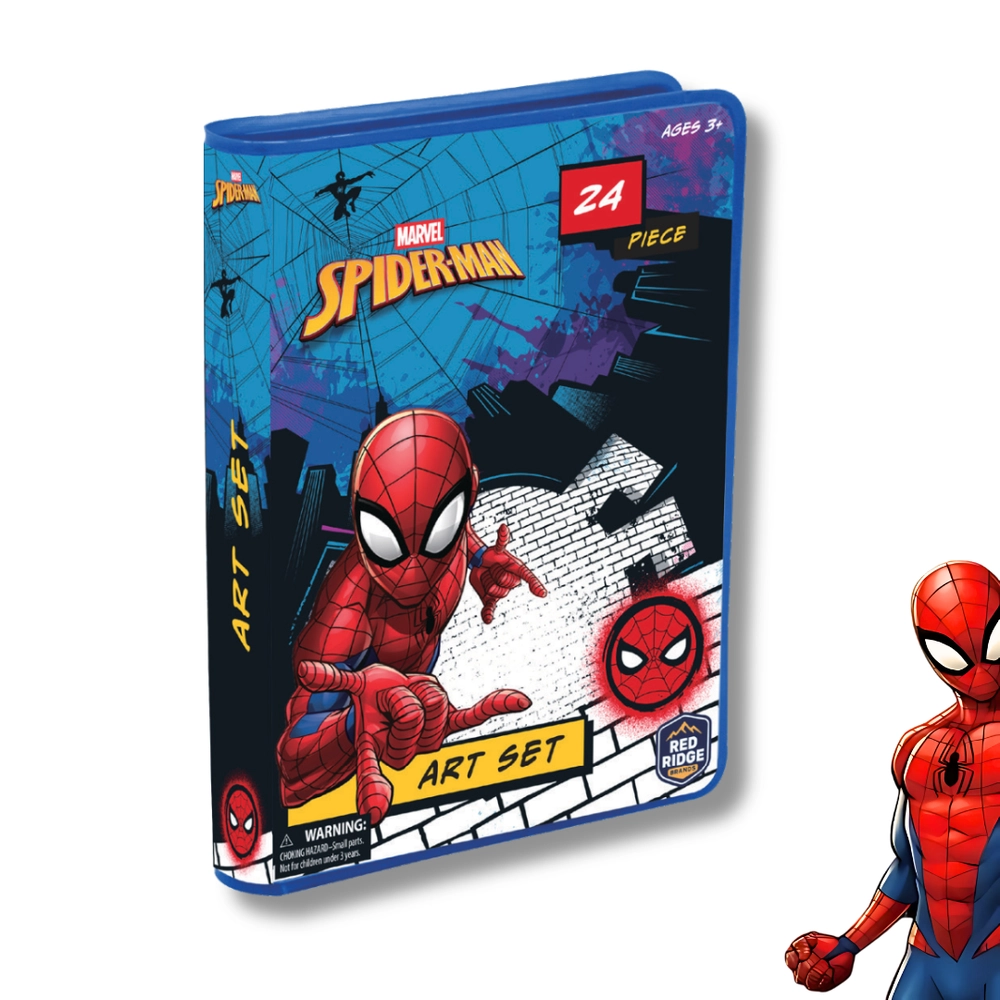 Spider-man Art Set - 24pcs watercolors crayons markers stickers