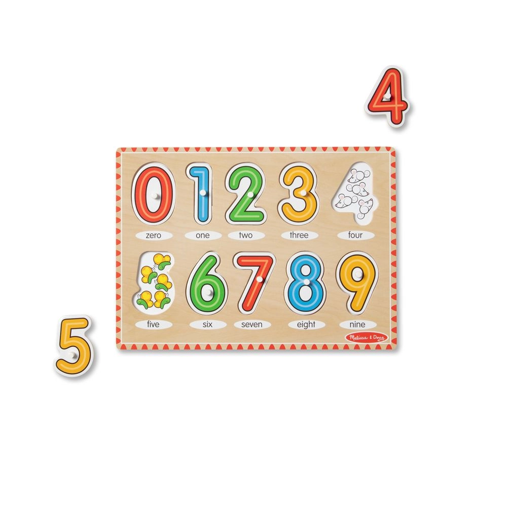 Lift & See Numbers Wooden Peg Puzzle - 2 to 5 years 10 piece(s)