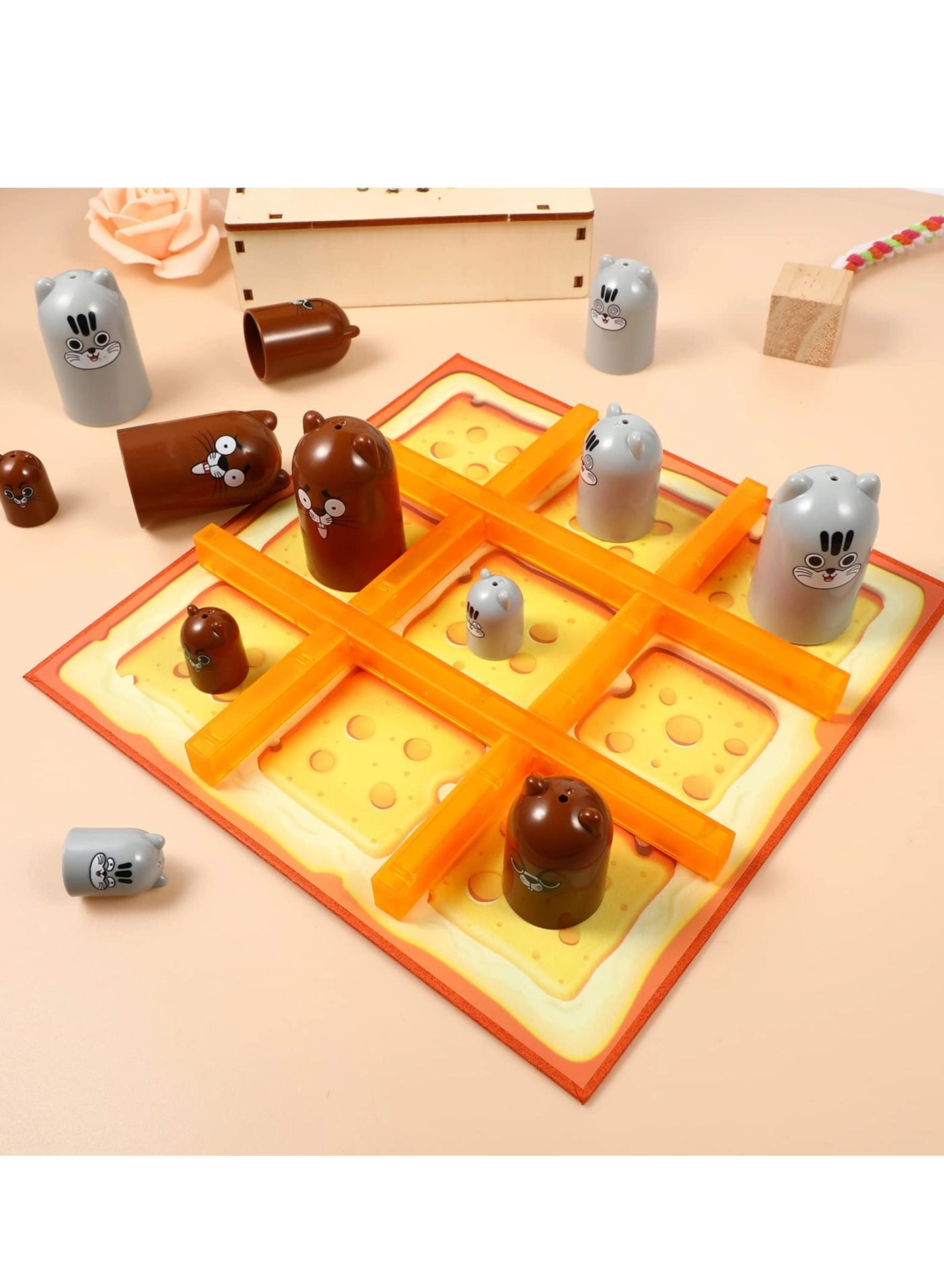 Cartoon Tic tac toe - Stacking Cups Portable Travel Toy