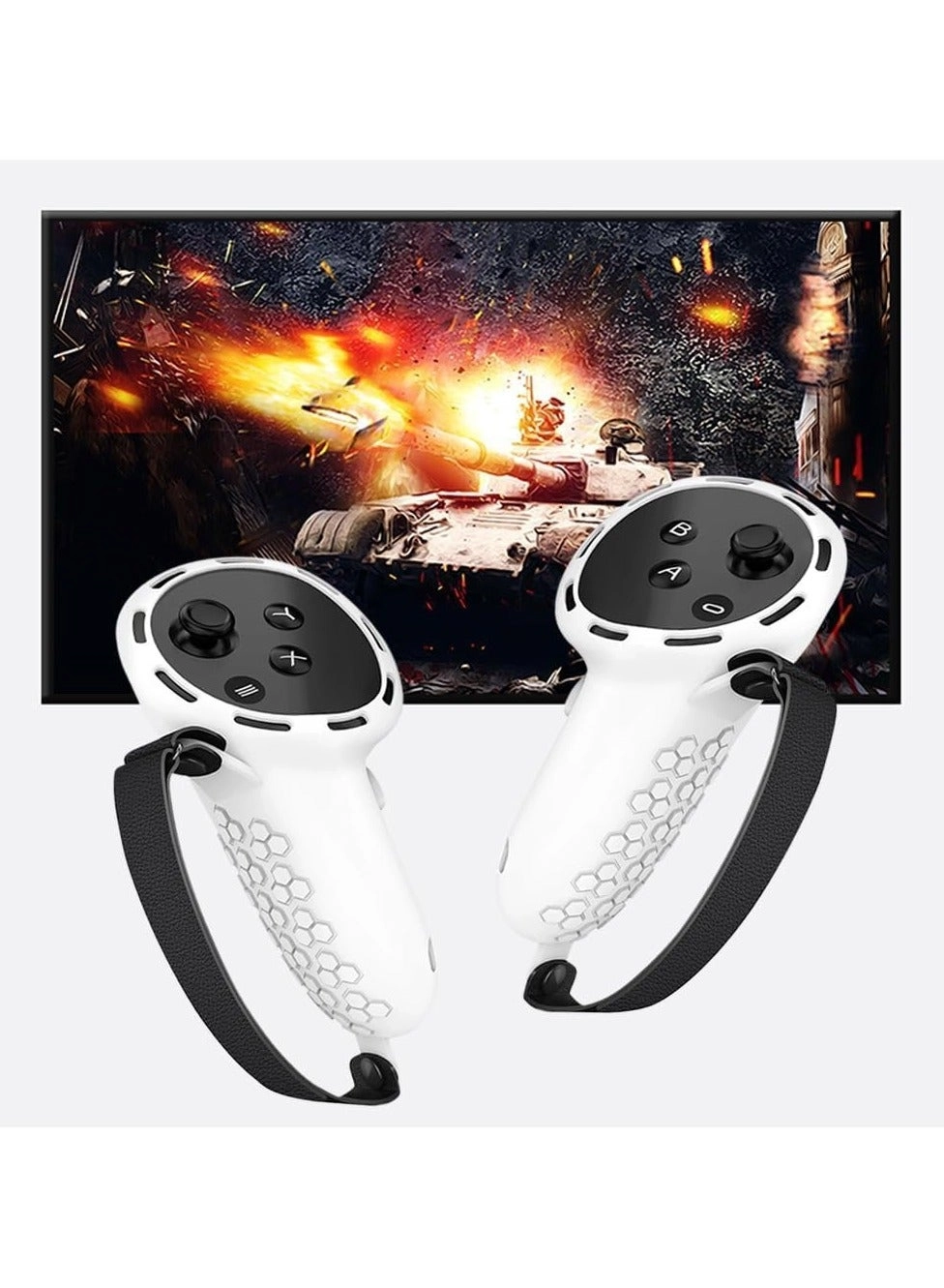 Controller Grip - silicone PU leather strap 2 joystick covers