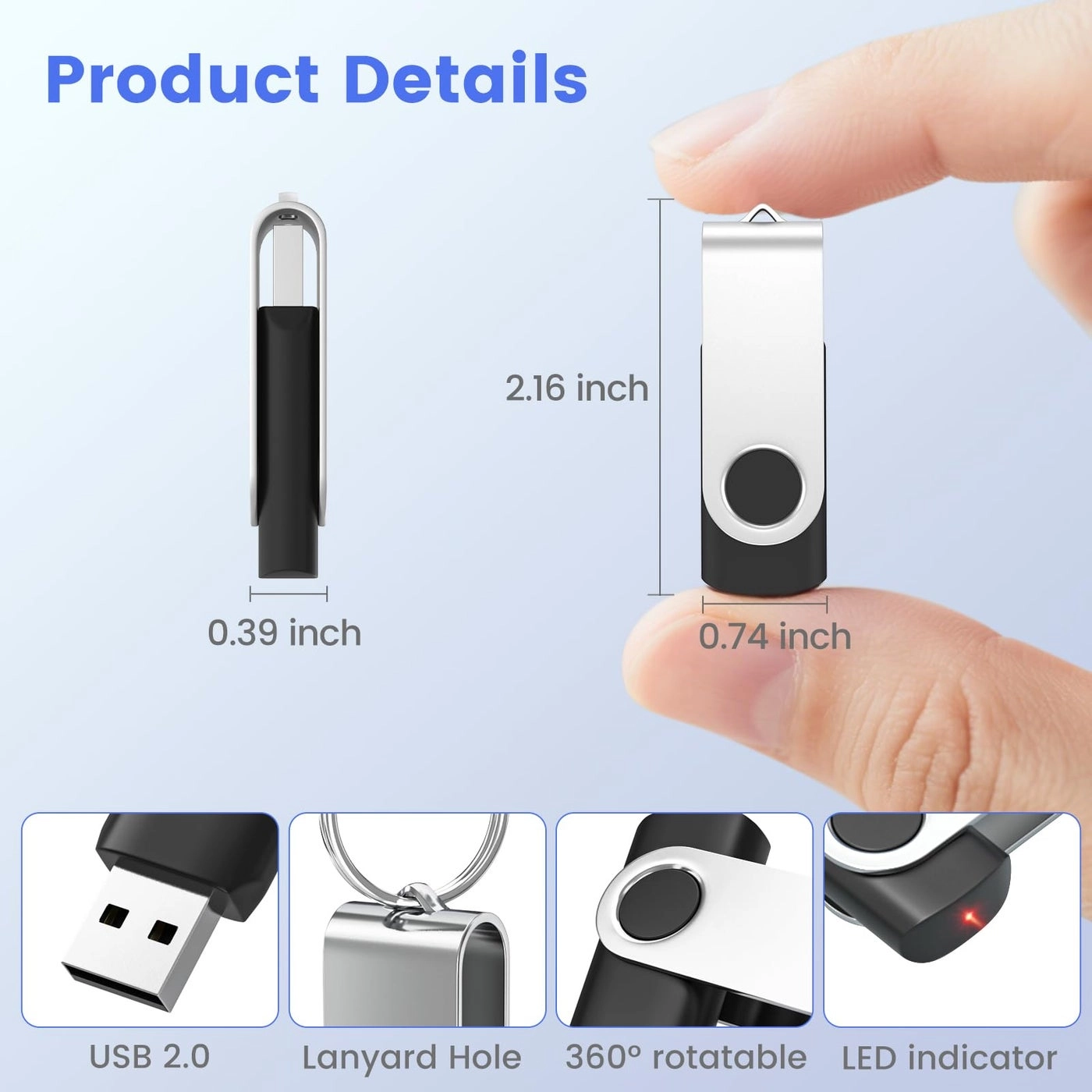 USB Flash Drive - USB 2.0 USB Type A 1GB Pack