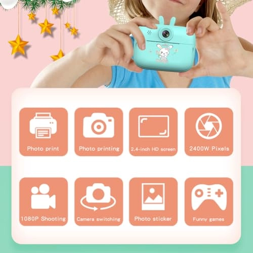 Kids Thermal Print Camera - 2.4 Inches 200dpi