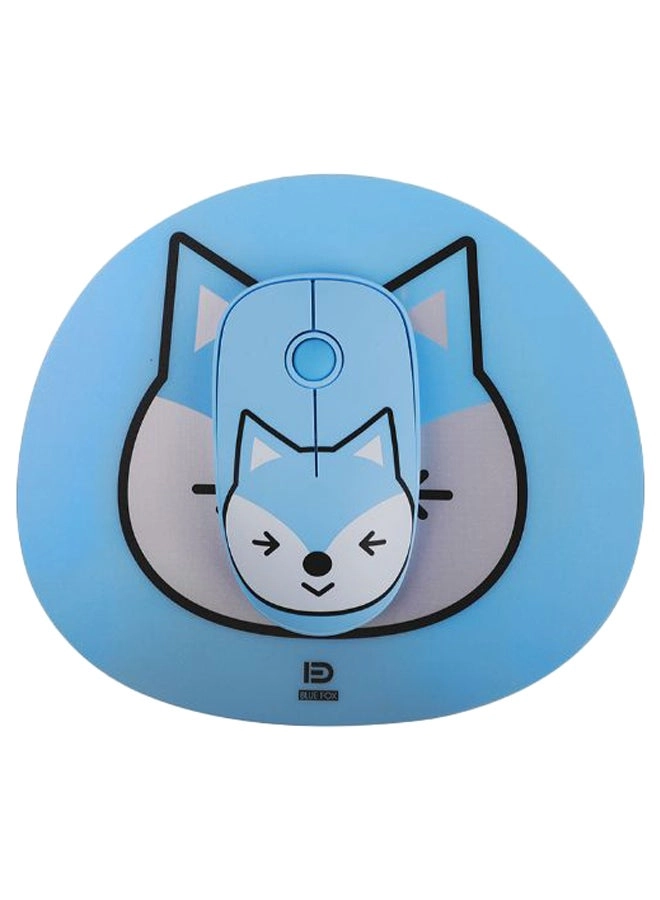 Cartoon Style Ergonomic Mouse with Mouse Mat - Wireless