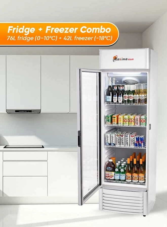 Vertical Freezer & Fridge Combo - 72W 12/24V DC
