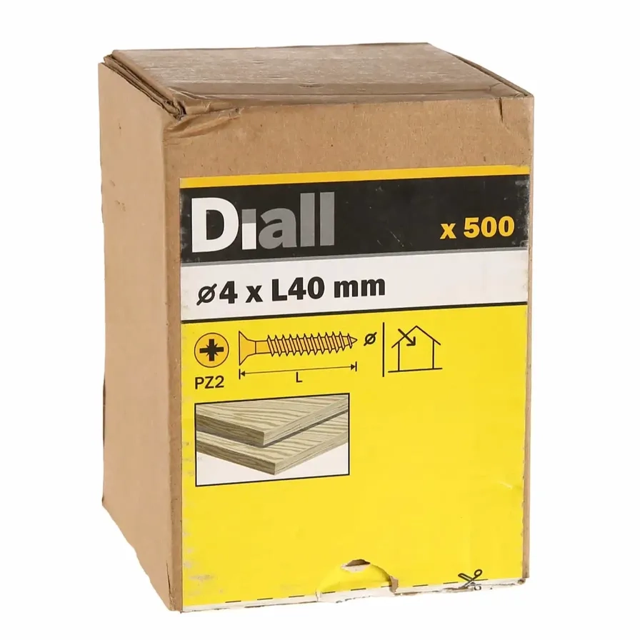 Diall Carbon Steel Wood Screw Pack 4mm 40mm