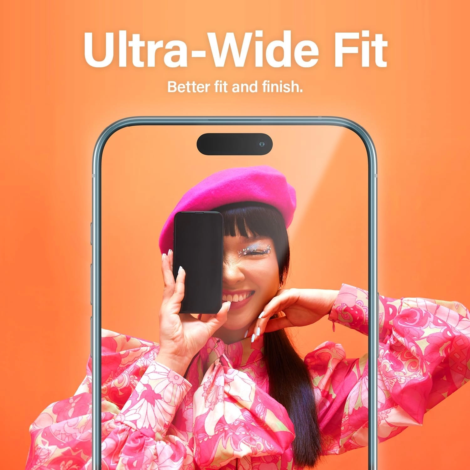 Ultra Wide Fit Clear Tempered Glass Screen Protector for iPhone 16 Plus