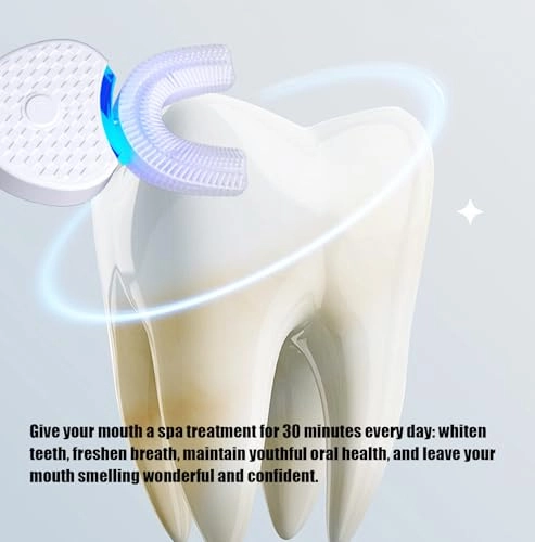 U-Shaped Toothbrush - Electric Toothbrush 360° Teeth Whitening LED Light