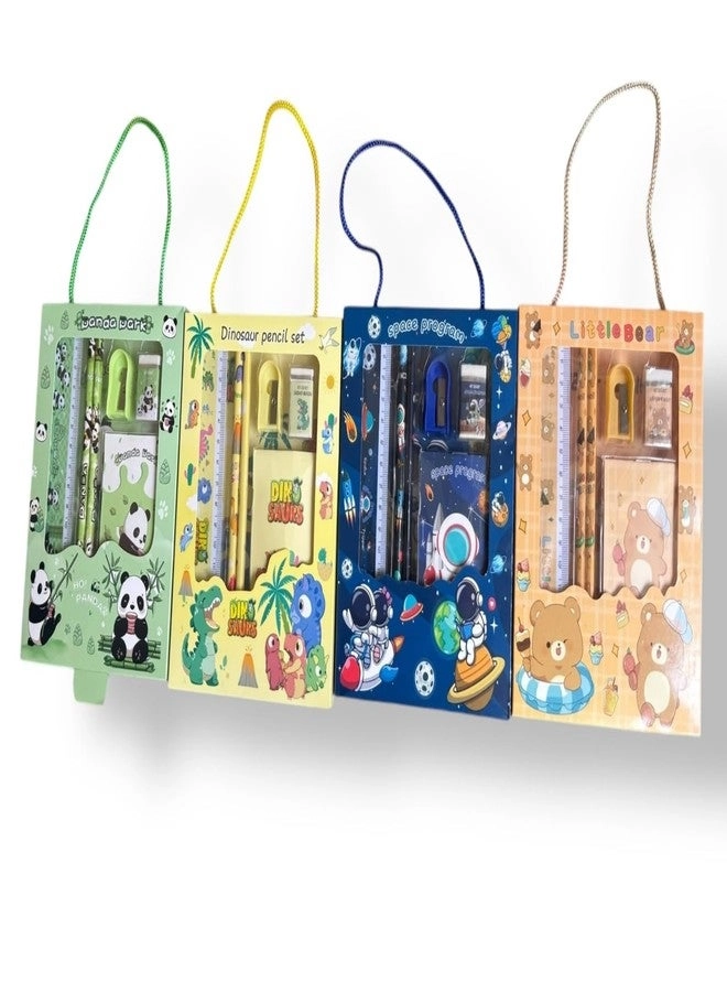 Scale + Pencils + Notepad + Eraser + Sharpener - Set of 4