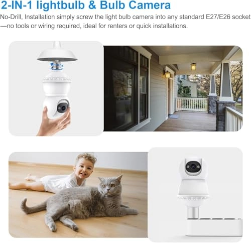 Light Bulb Security Camera 2K Pack