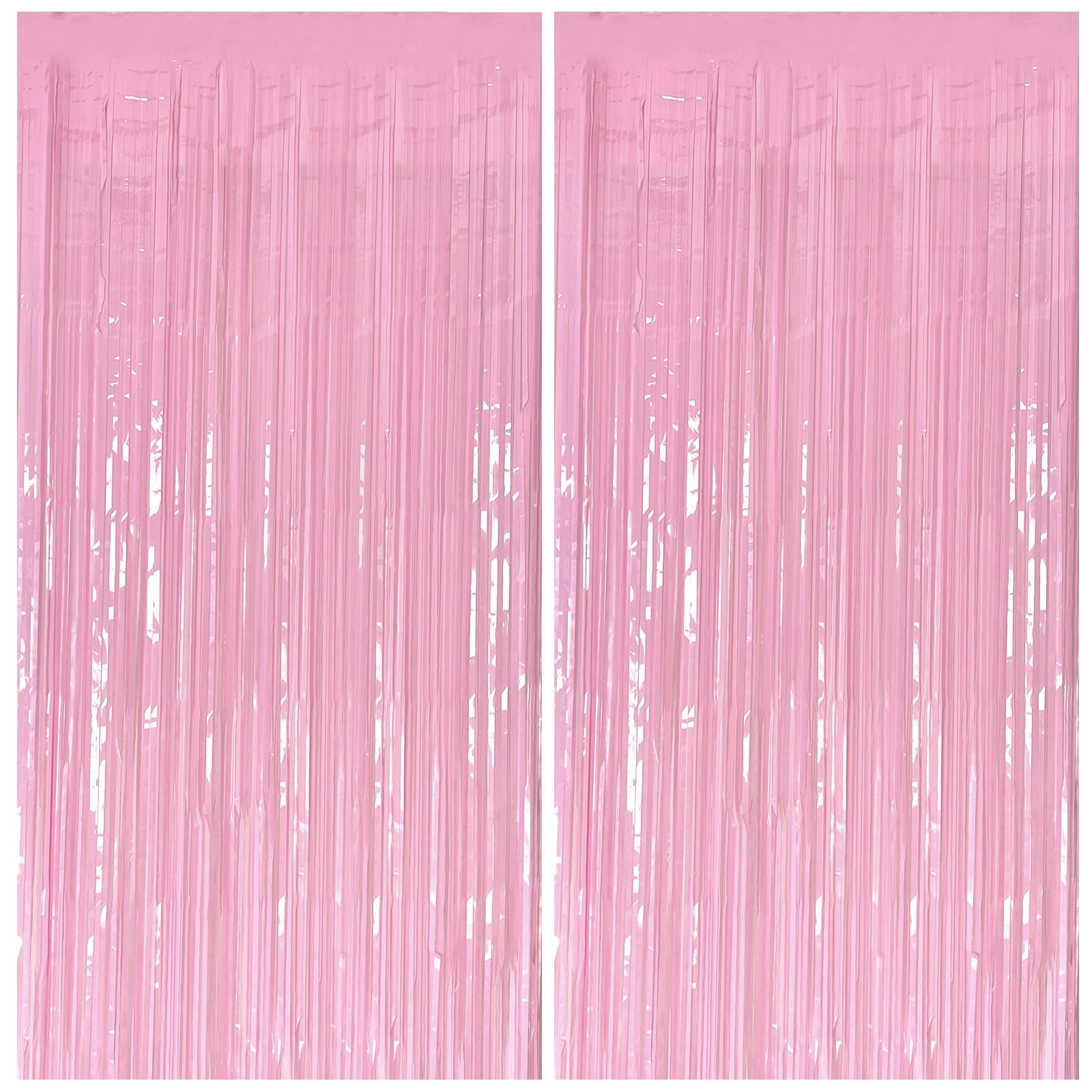 BOMSI Tinsel Foil Fringe Curtains Wavy Backdrop - 2 Pack Birthday Bridal Shower New Year
