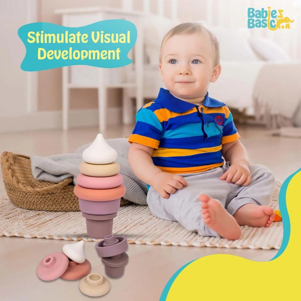 Silicone Stacking Toy - Suitable for 6 months to 4 years
