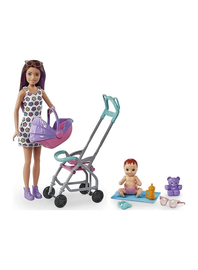 Skipper Doll And Playset - Stroller Baby Doll Ages 3+