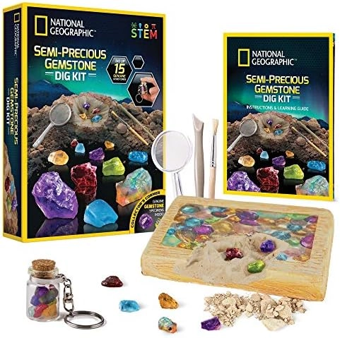 Blue Marble SemiPrecious Gemstone Dig Kit - 15 pieces