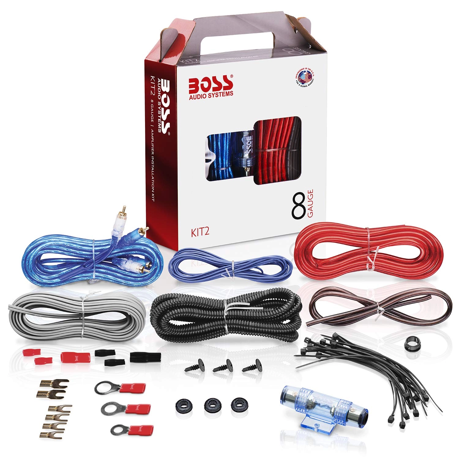 BOSS KIT-2 - 8 Gauge Amplifier Installation Kit