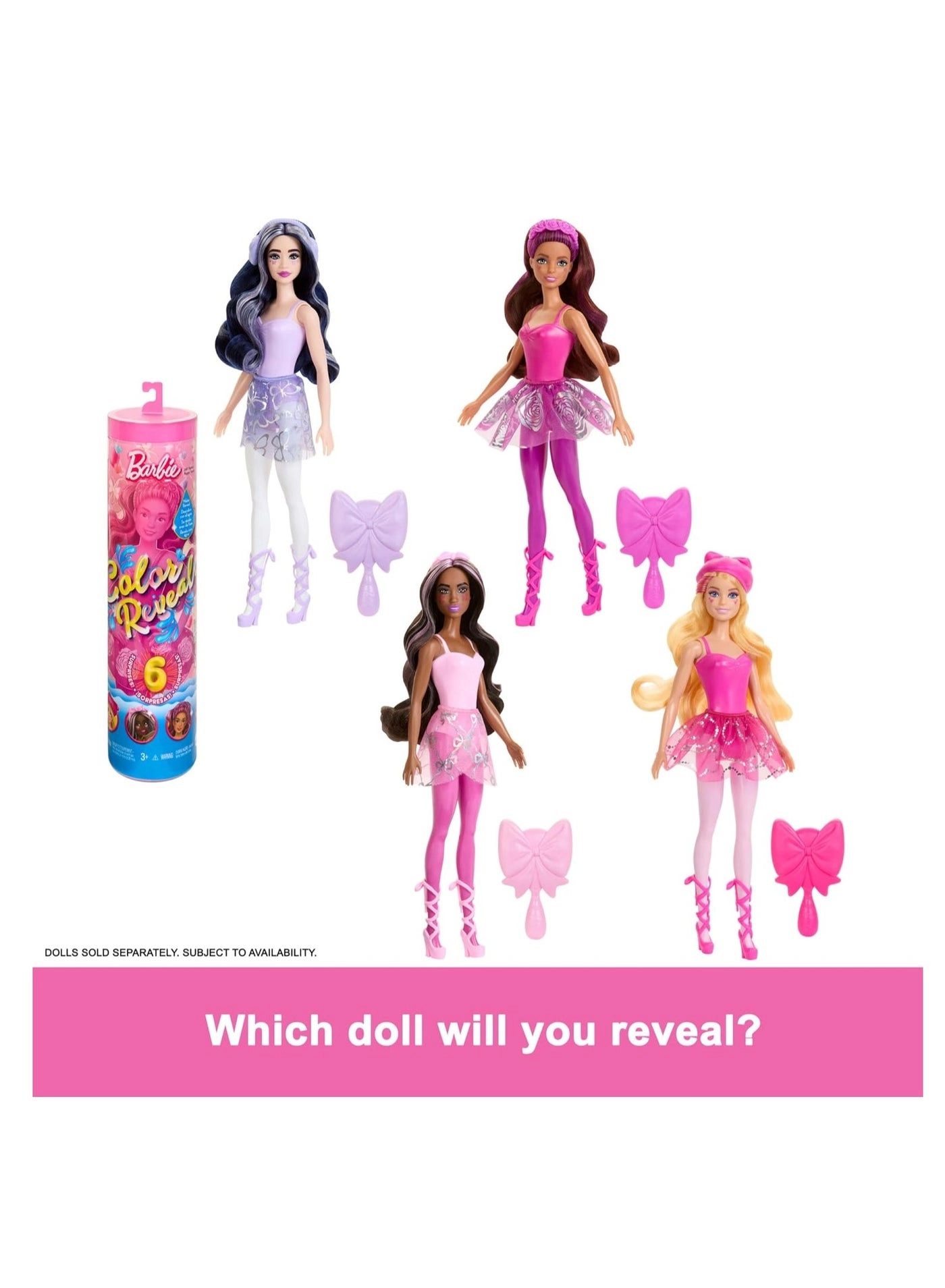 Barbie Color Reveal Ballerina - 6 Surprises Color Change Ages 3+