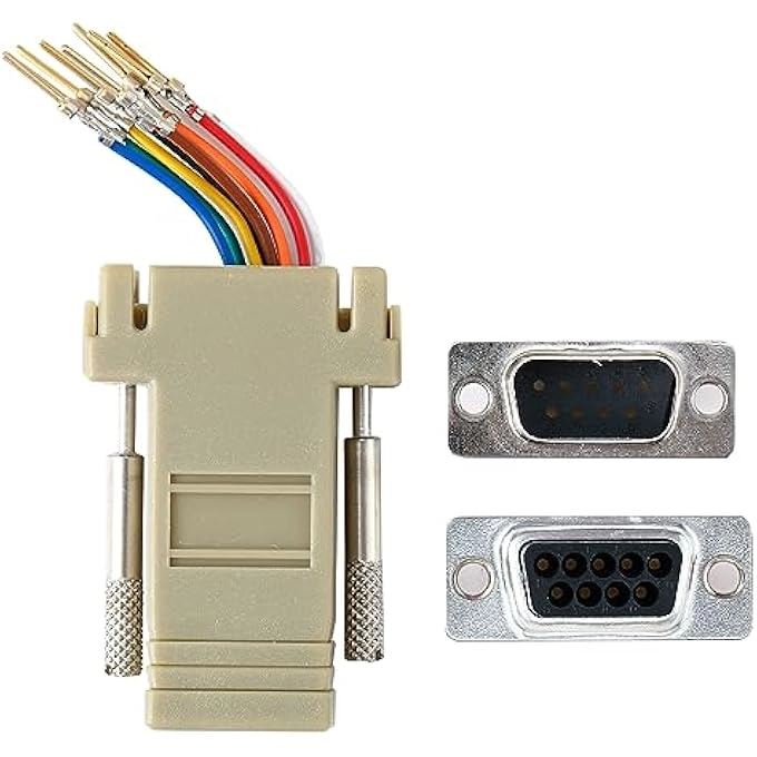 DB9 Male Ethernet Adapter - 5PCS RJ45 + DB9 Female Ethernet Adapter - 5PCS RJ45