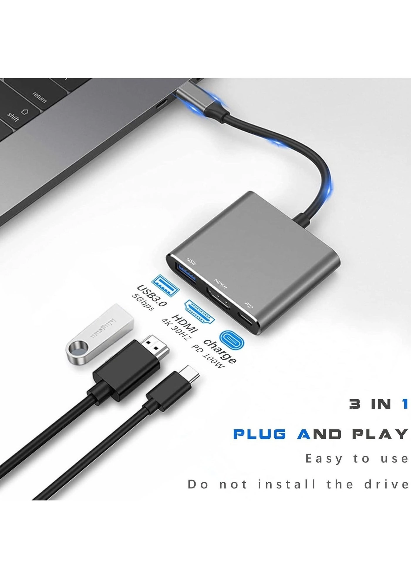 USB C Hub - USB 3.0 4K