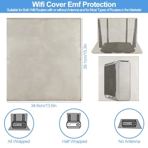 WiFi Router Cover - 14x16 Inches Copper Nickel Fabric