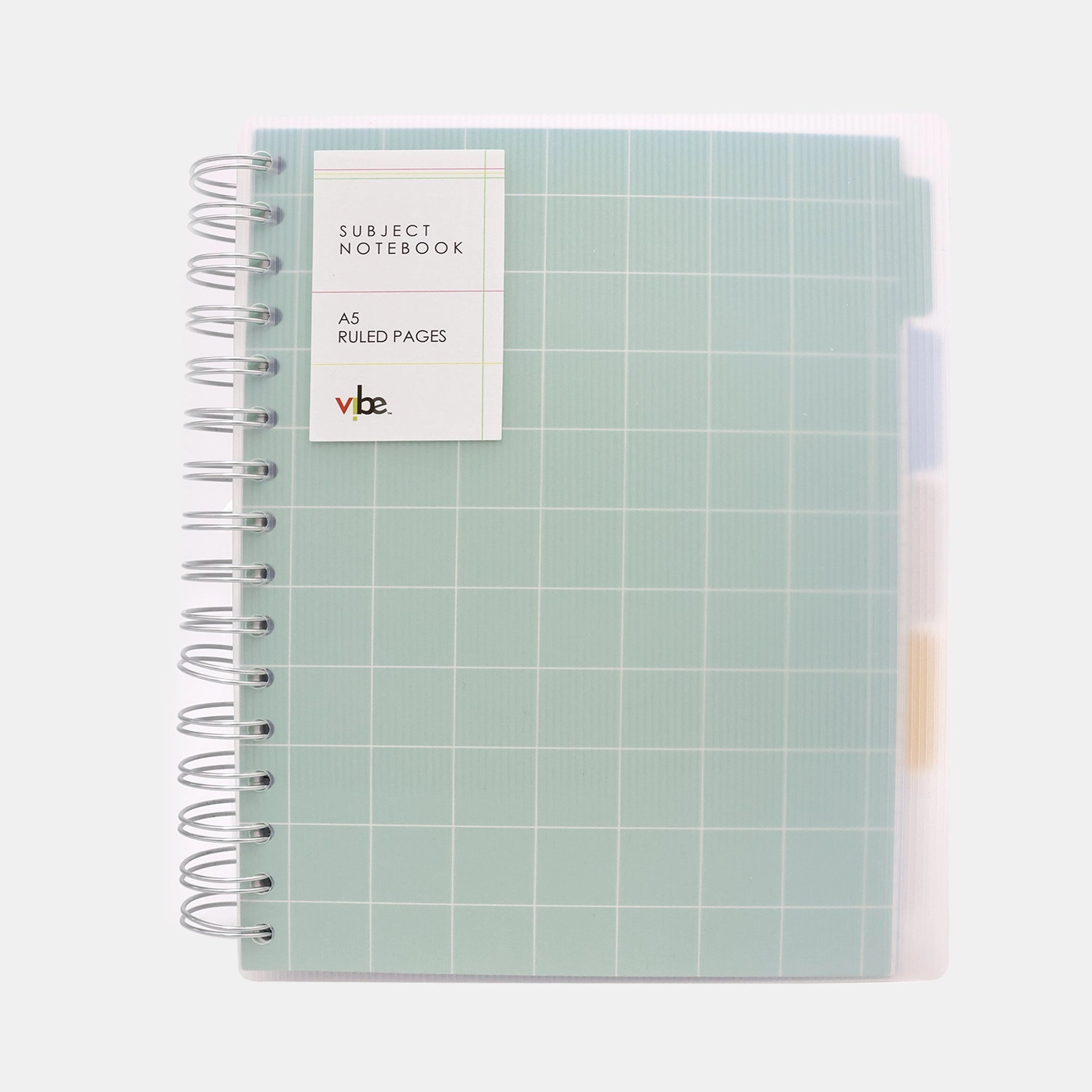 Vibe 5-Subject Notebook A5 Spiral - Grid 150 Sheets