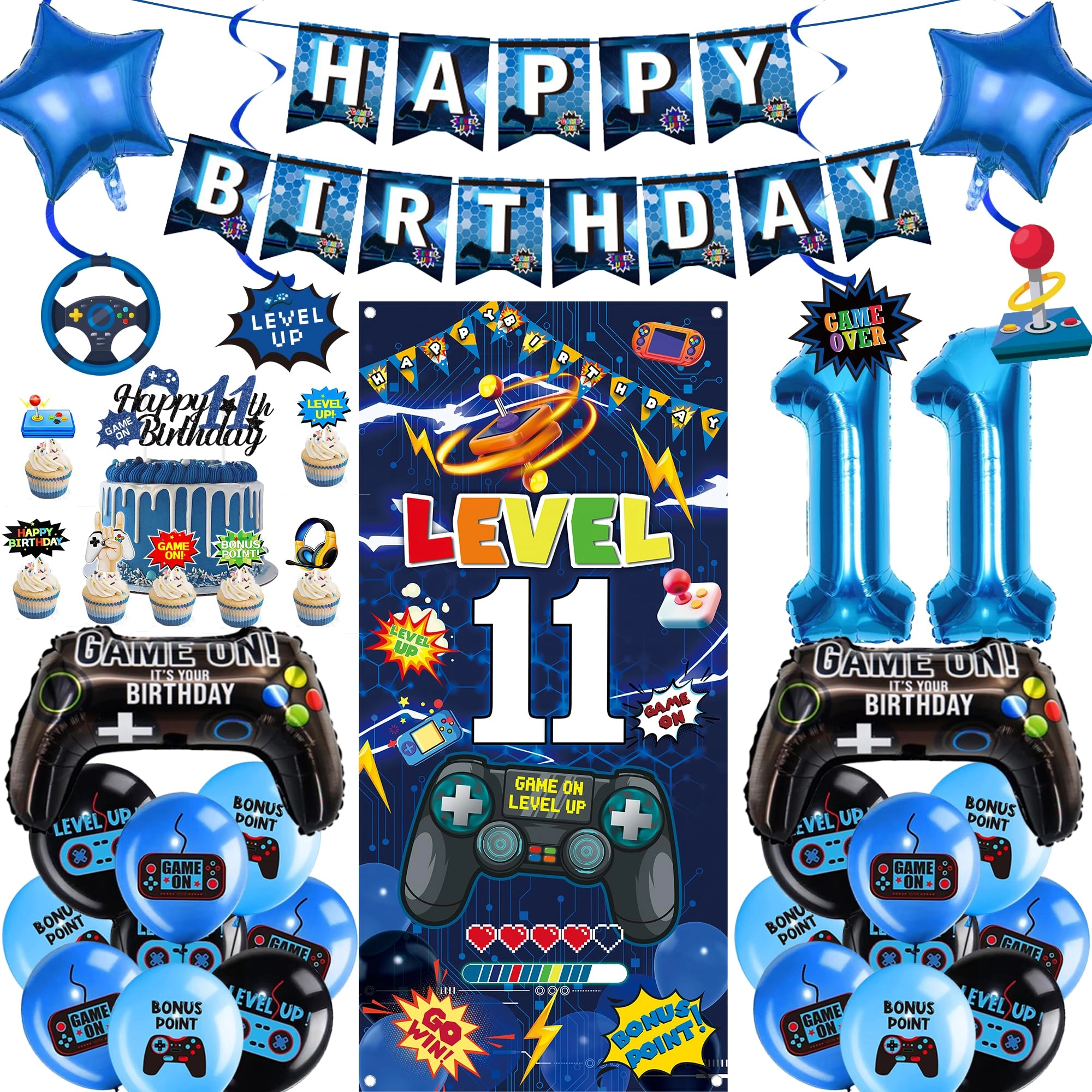 Praisemem Gaming Birthday Decorations - 41 Pcs Birthday