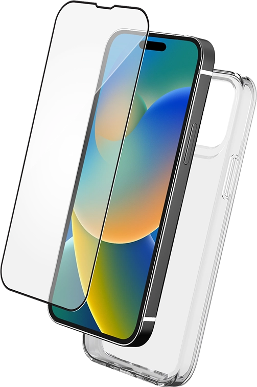 Force Transparent Case + Tempered Glass + Smartframe for iPhone 15