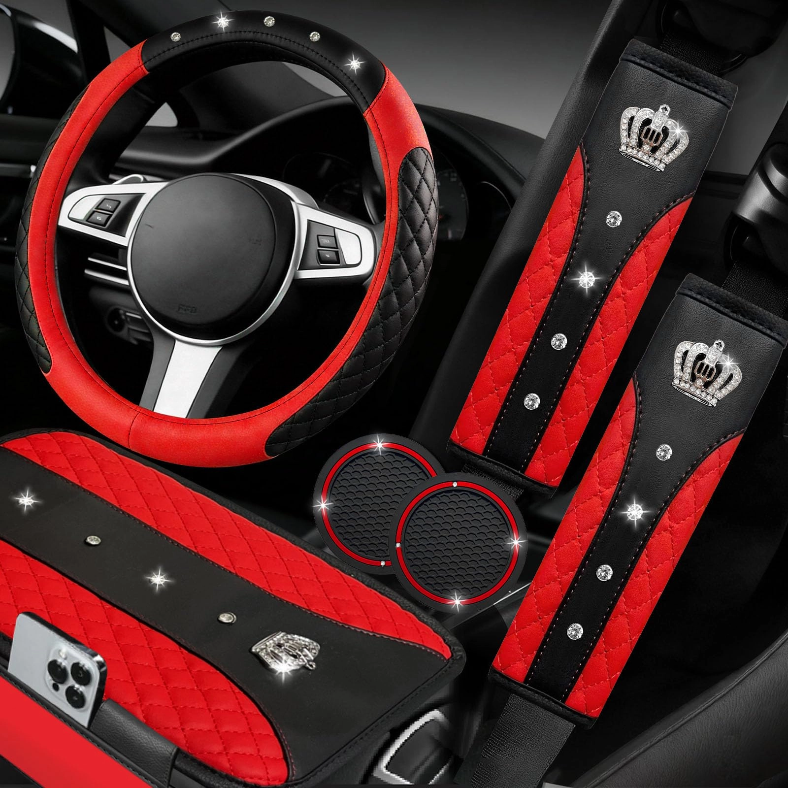 nbtepem Bling Car Accessories Set