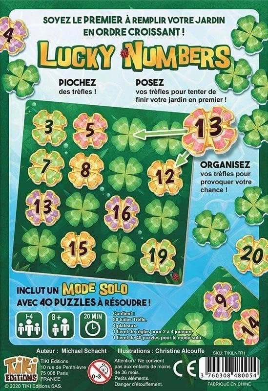 Lucky Numbers: 5th Player Expansion + Double Seven (French) + Bottle Opener