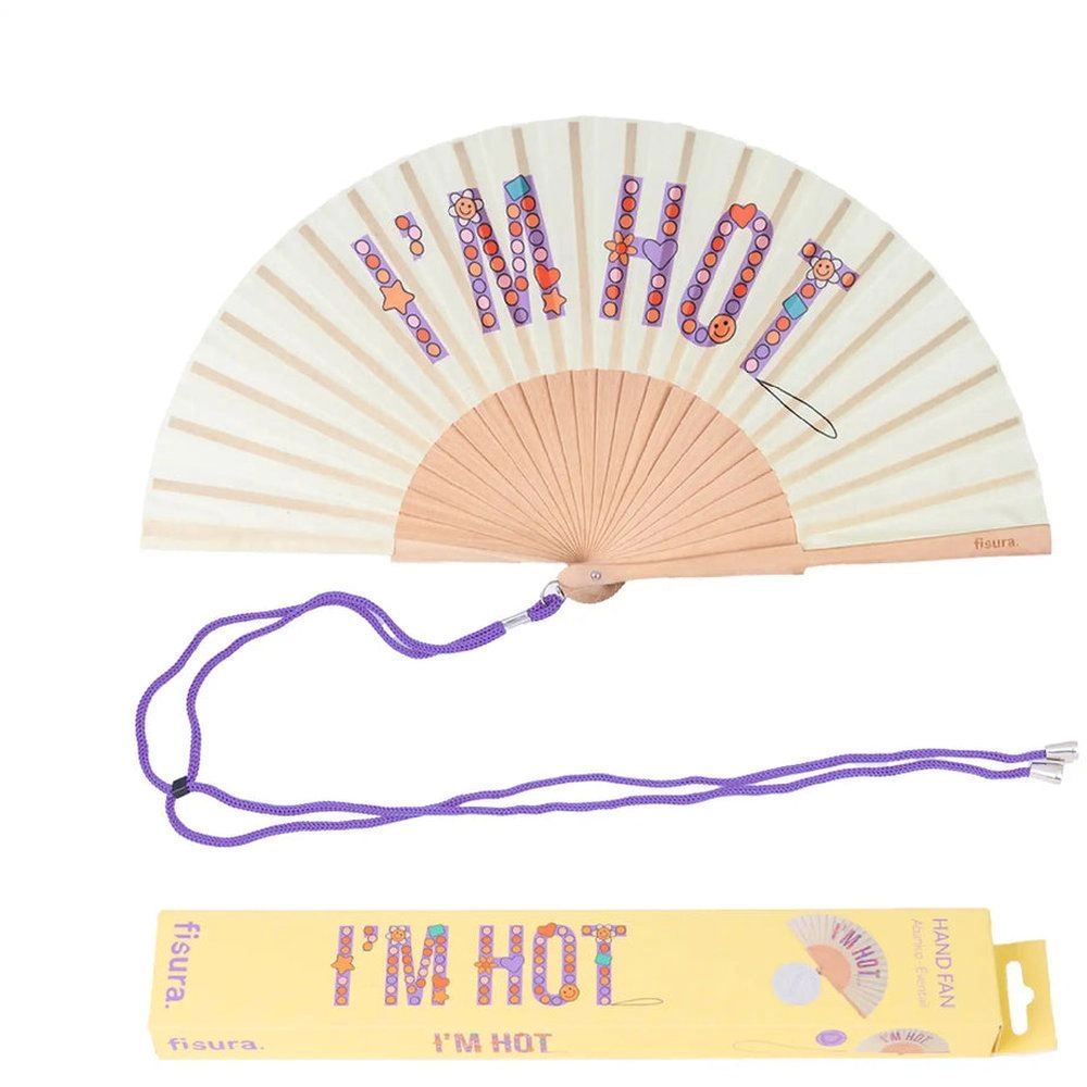 Fisura Hand Fan Hotter Than Last Summer - 42.5 x 23 cm beige