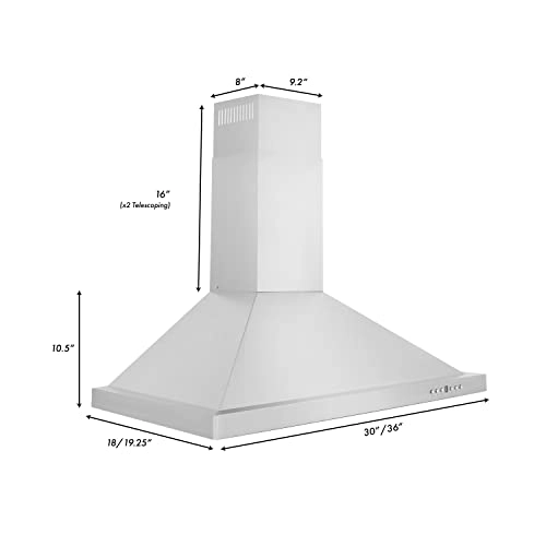 Convertible Vent Wall Mount Range Hood - 30"