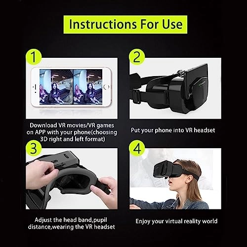 Headset 3D Glasses - 4.7-7.2 inch Adjustable Lens