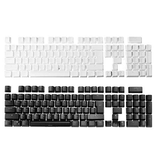 106 Key Faint Translucent ABS Keycaps - Black Backlit