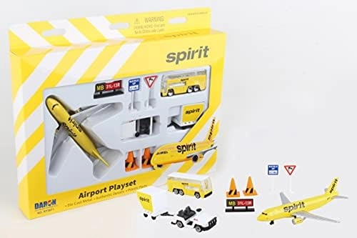 Daron World wide Trading Inc. Spirit Airlines Airport Playset - Die-Cast Metal 5.75 inches