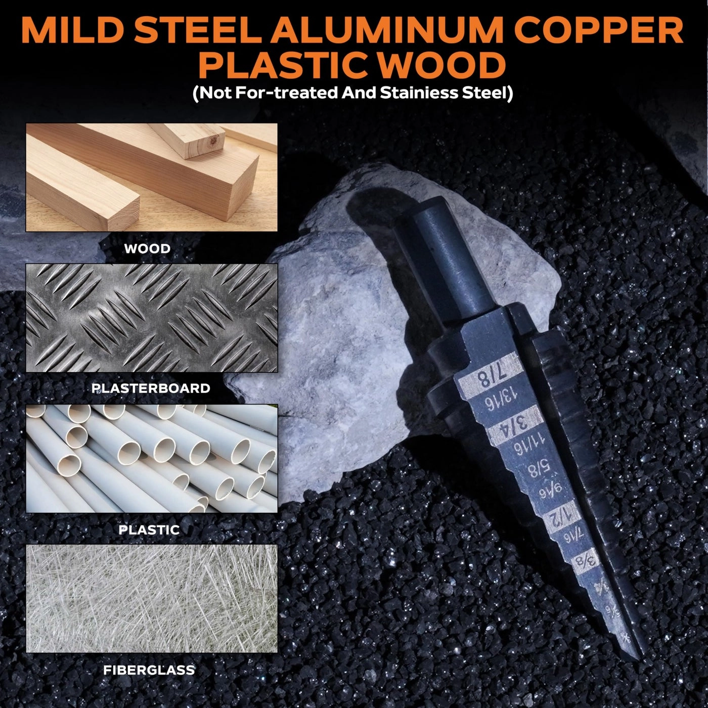 Step Drill Bit Set - HSS 1/4-1 3/8"