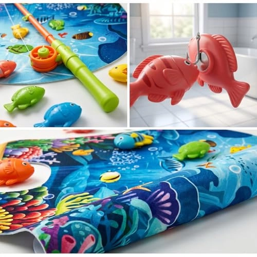 Toilet Fishing Game - Ocean Mat & Fishing Rod