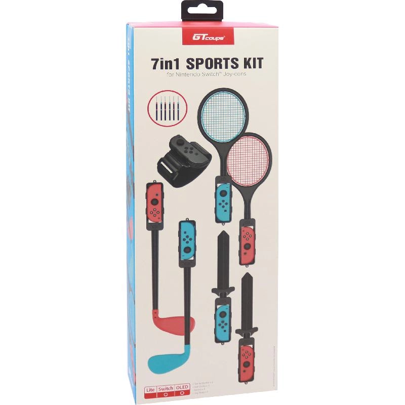 Switch Sports 7-in-1 Tennis Racket + Golf Clubs + Sword + Leg Strap - Nintendo Switch