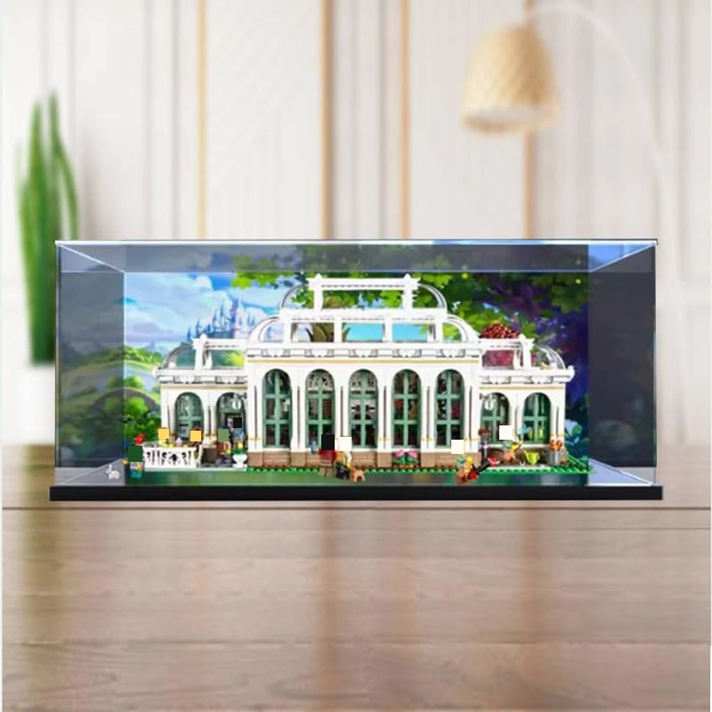 Clear Acrylic Display Case (21353) - Black Bottom+background 21.65x11.81x9.84in.