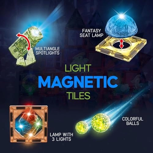 Light Diamond Magnetic Tiles - Dinosaur 98pcs