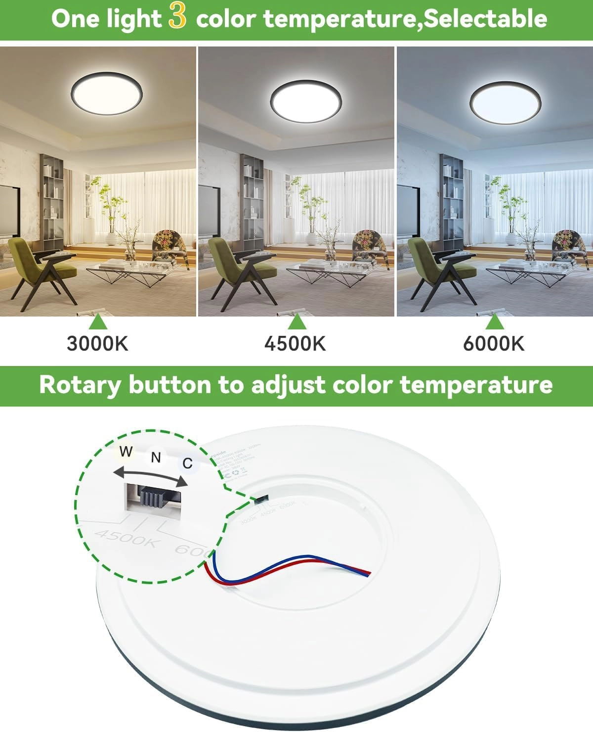 LED Ceiling Light - 3000K 4500K 6000K